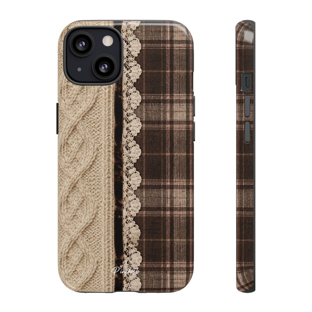 Cozy Plaid Knit Tough Phone Case