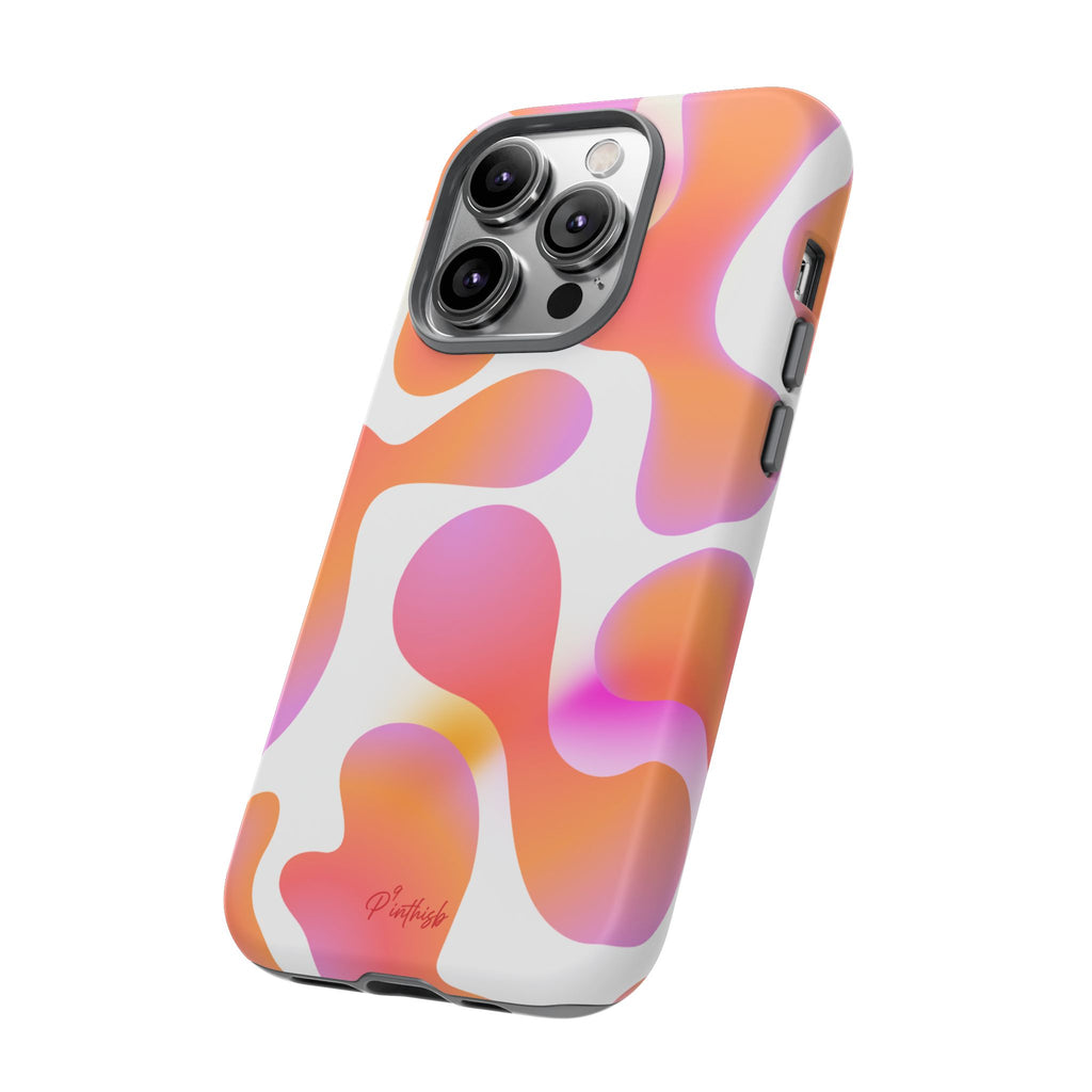 Abstract Orange Pink Camouflage Tough Phone Case