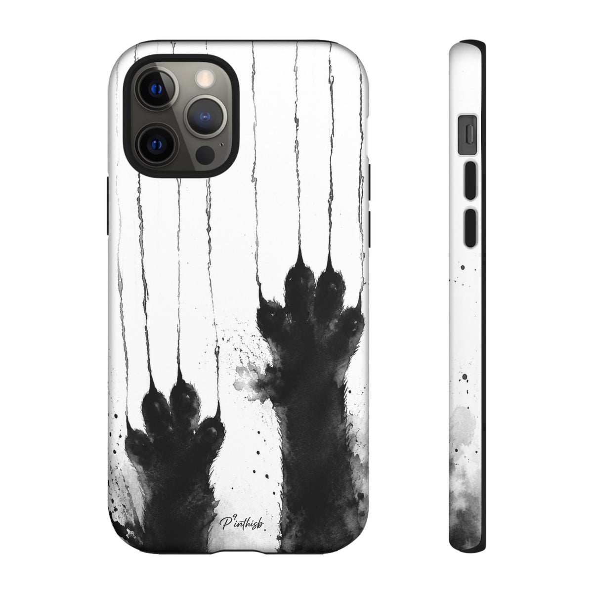 Black Ink Paw Print Tough Case