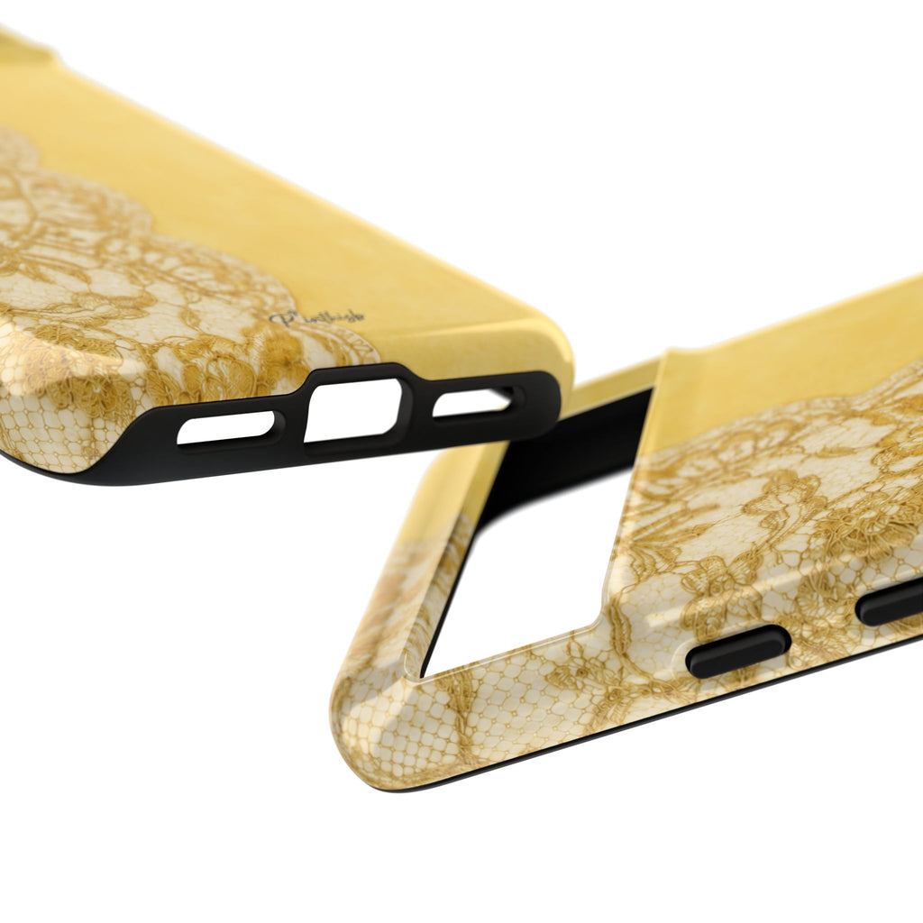 Yellow Vintage Lace Tough Case