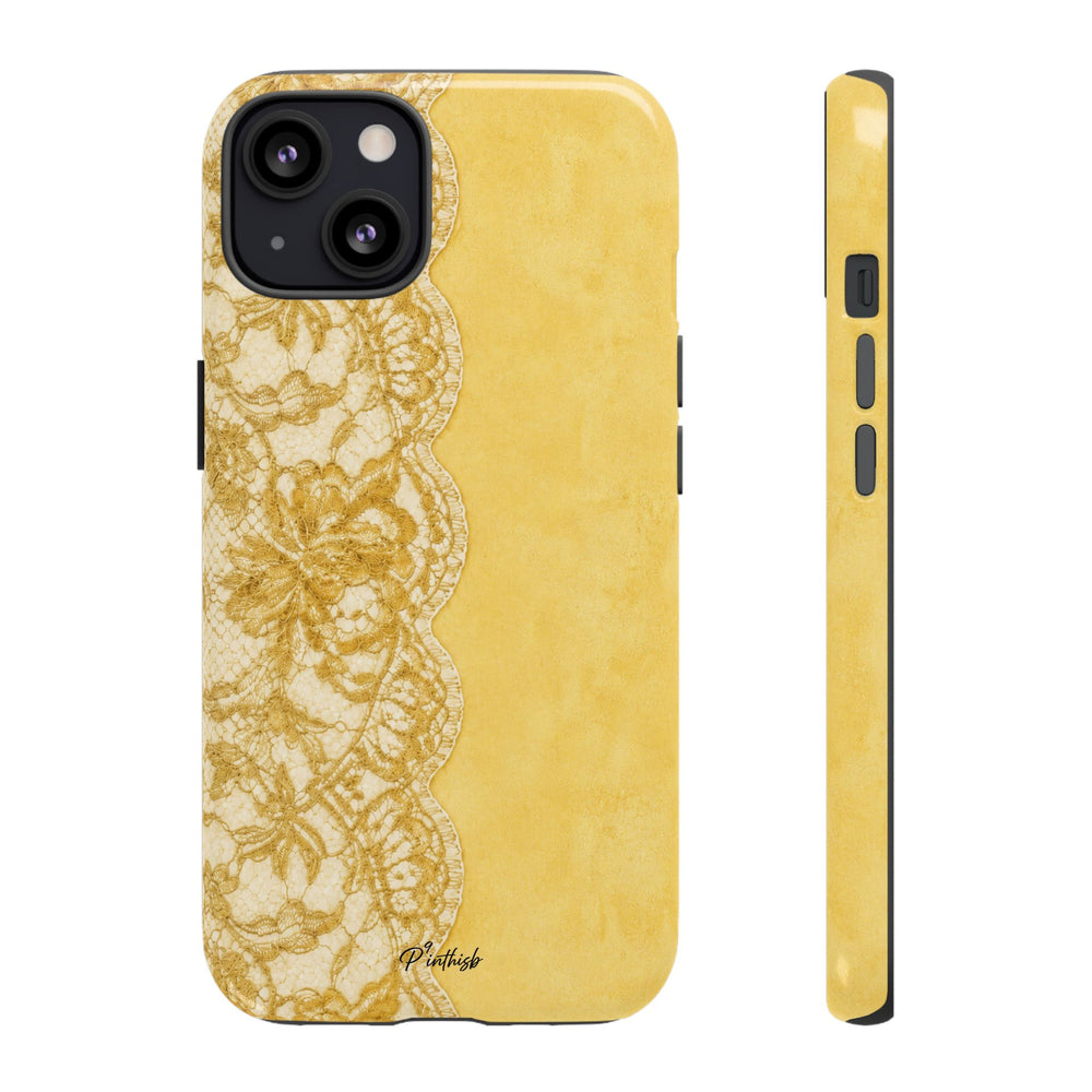 Yellow Vintage Lace Tough Case