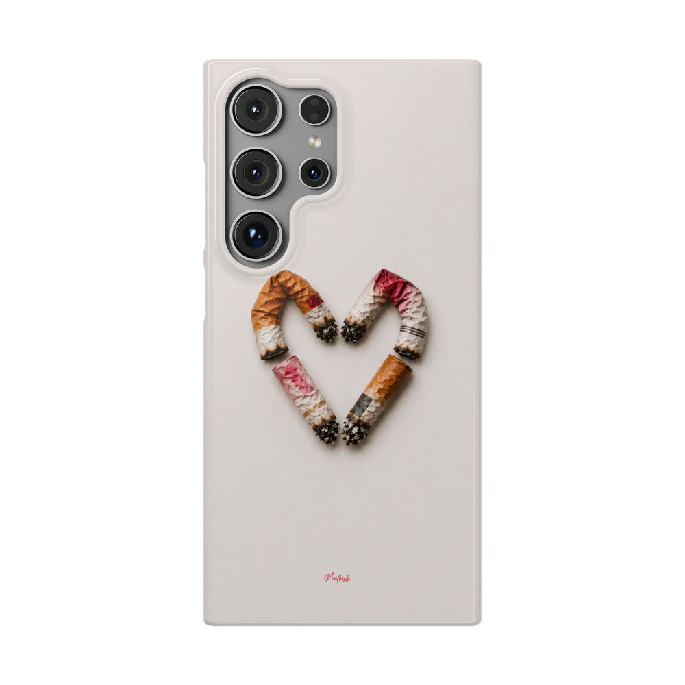 Cigarette Butts Heart Snap Case