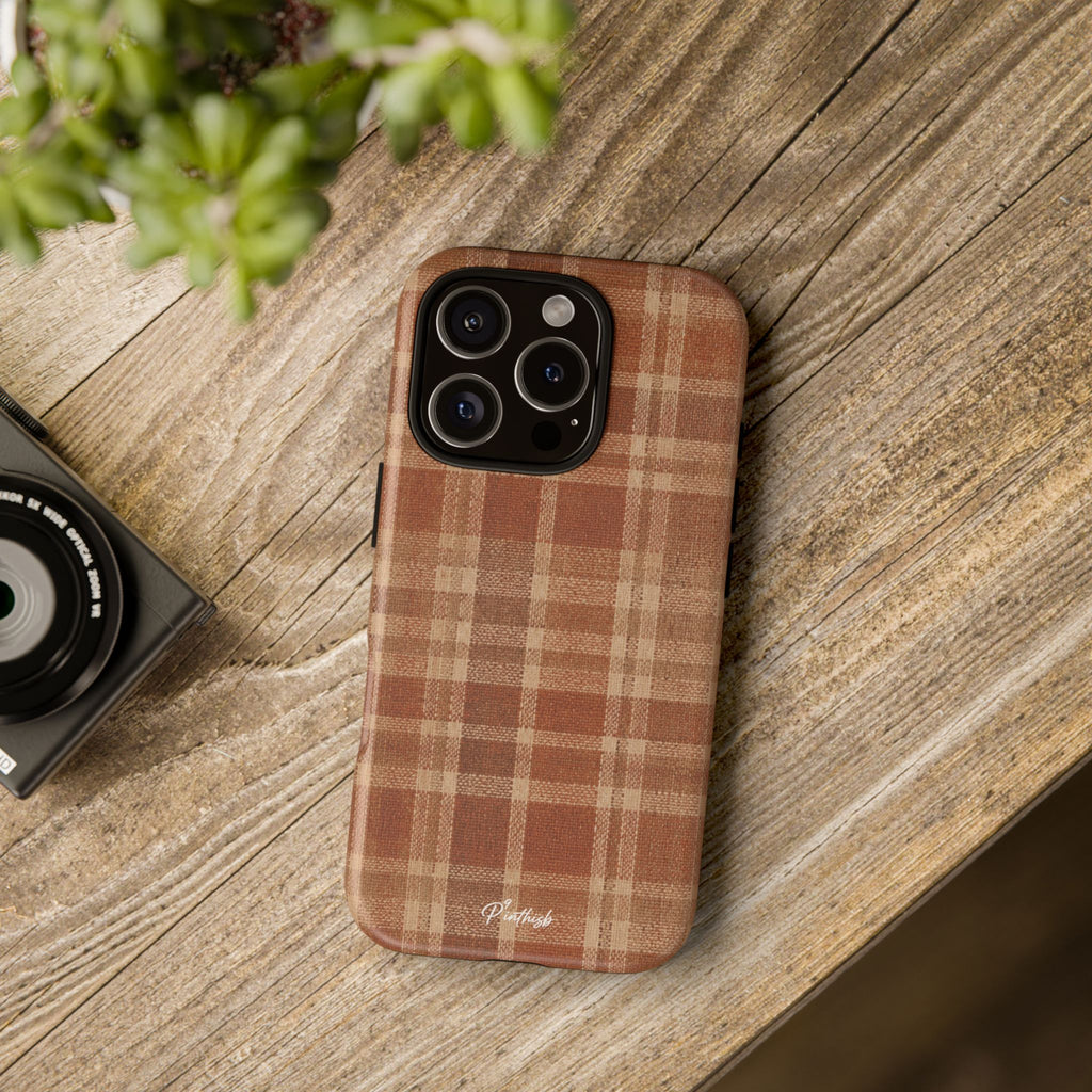Rustic Brown Cozy Plaid Tough Case