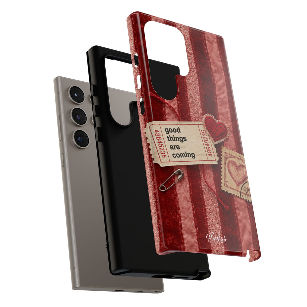“Good Things Are Coming” Red Phone Case