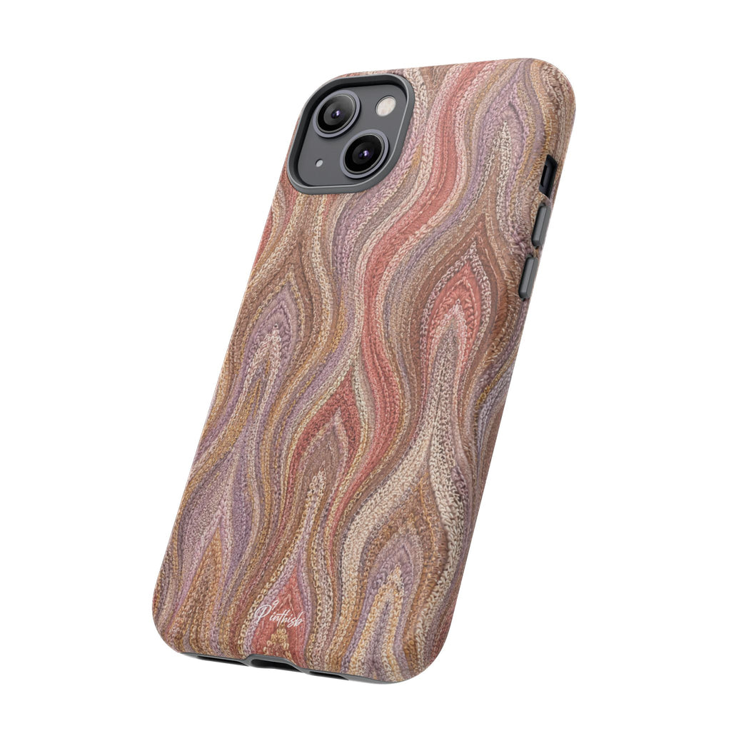 Wavy Peach & Mauve Tough Case