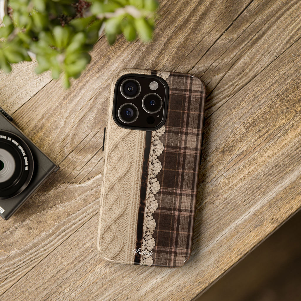Cozy Plaid Knit Tough Phone Case