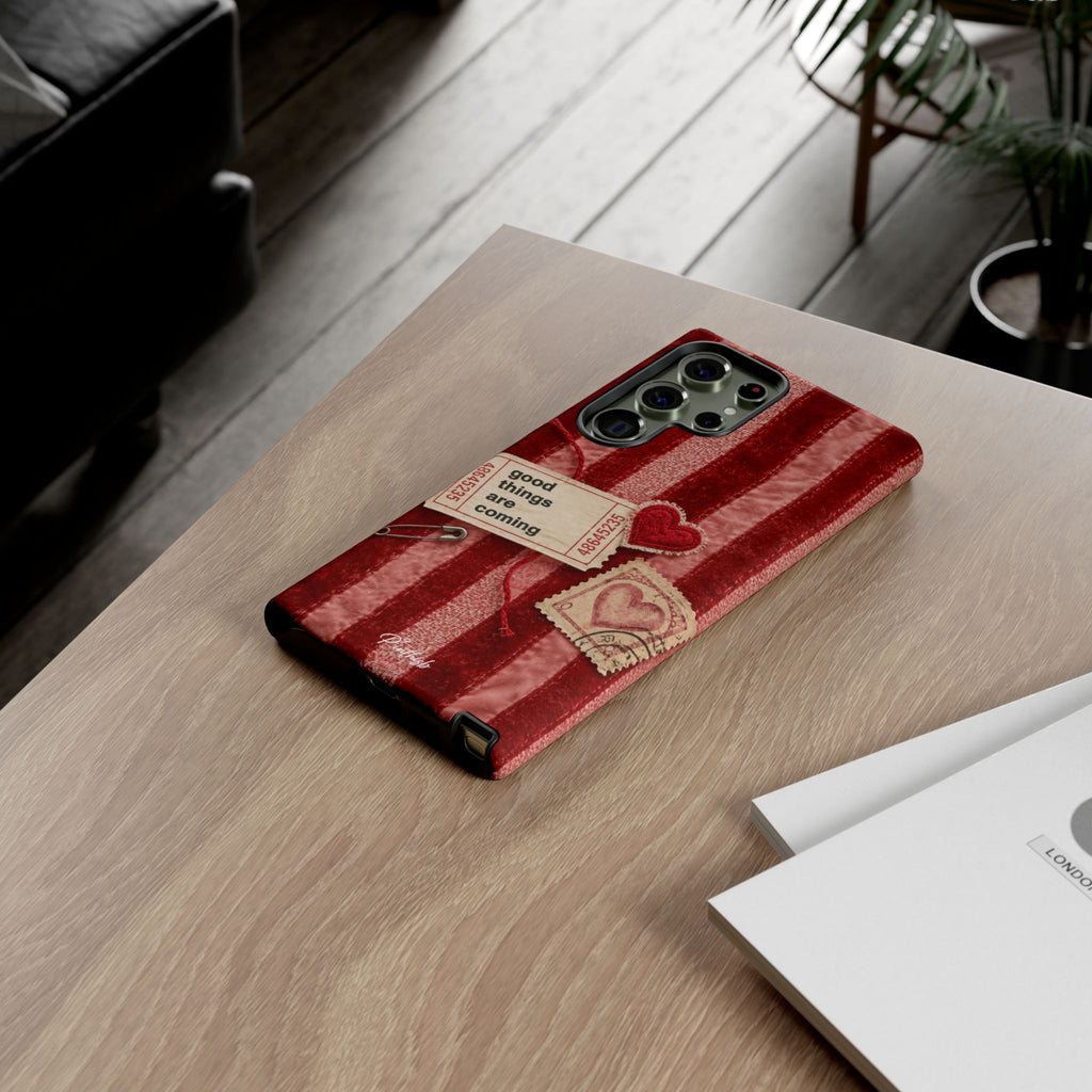 “Good Things Are Coming” Red Phone Case