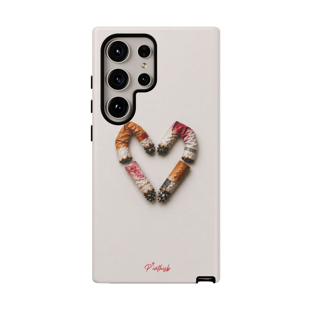 Cigarette Butts Heart Tough Case