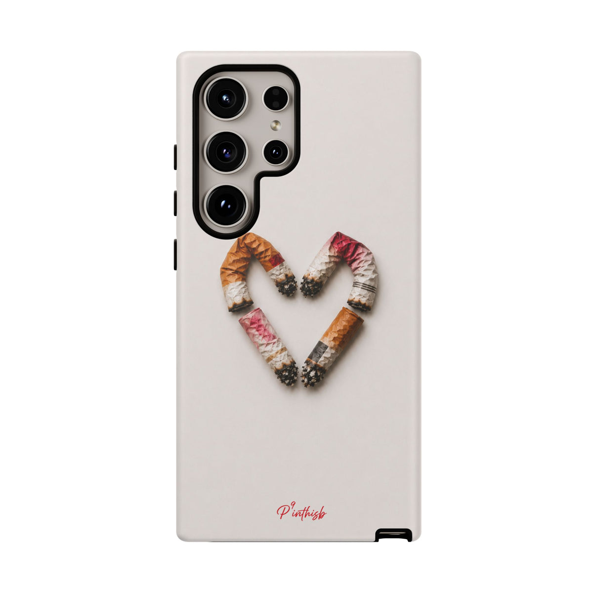 Cigarette Butts Heart Tough Case