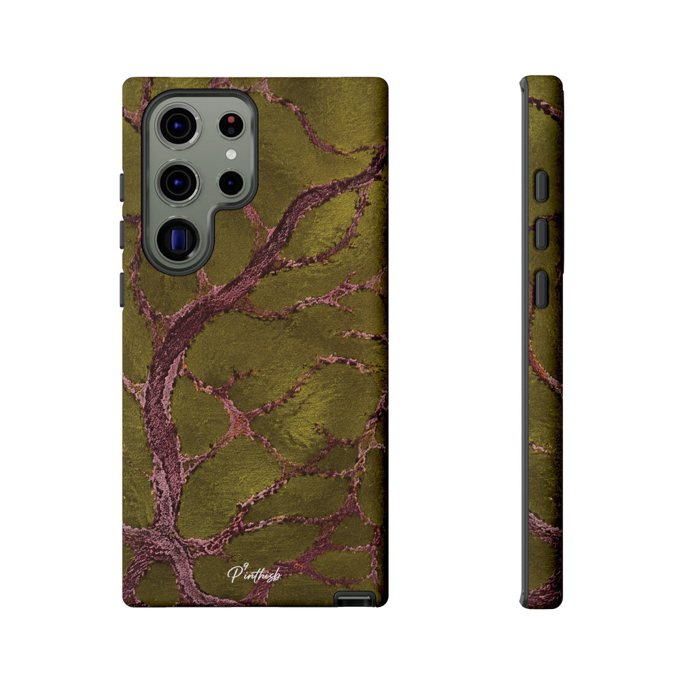 Olive & Rose Gold Tree Pattern Phone Case
