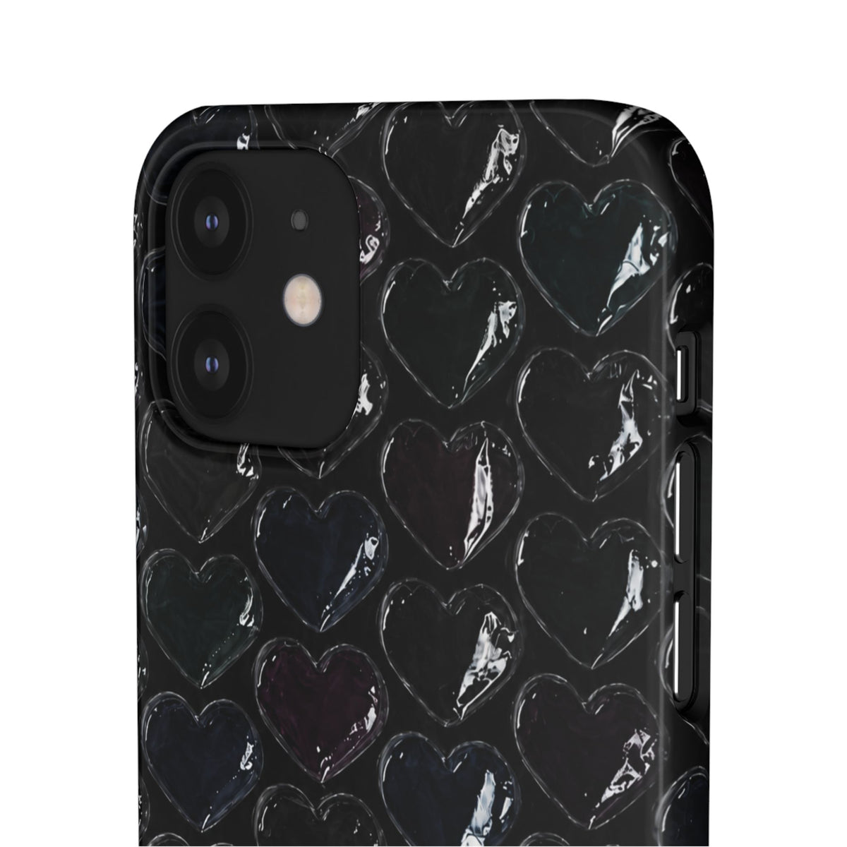 Black Pop Hearts Snap Case