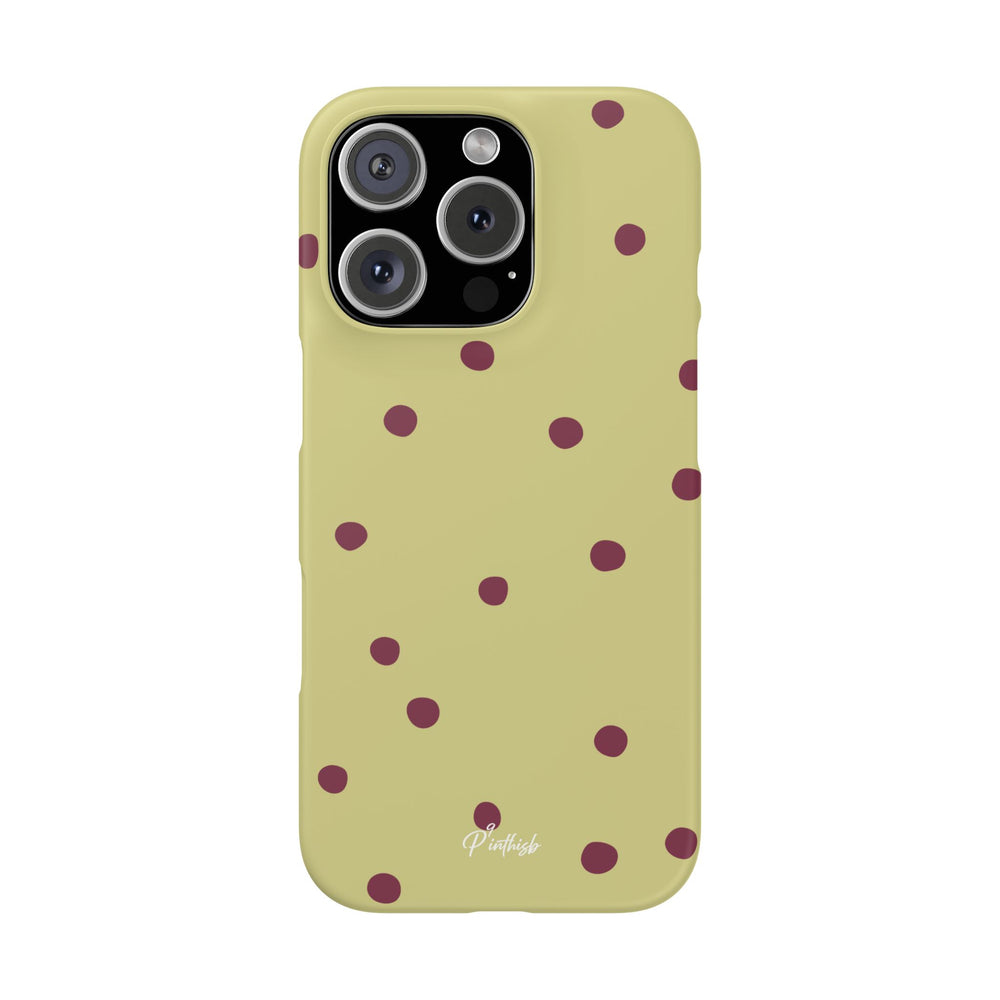 Yellow & Burgundy Polka Dot Snap Phone Case