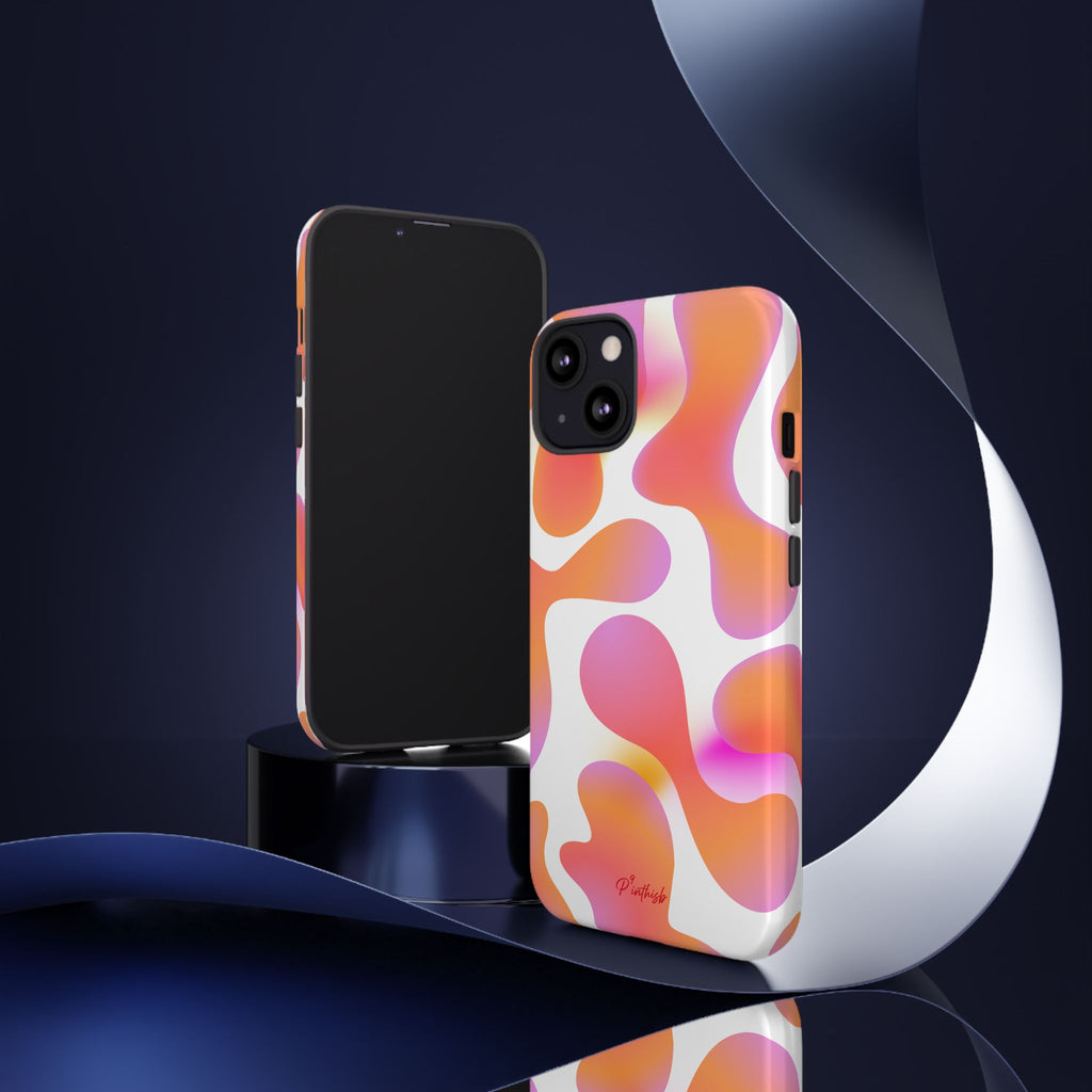 Abstract Orange Pink Camouflage Tough Phone Case