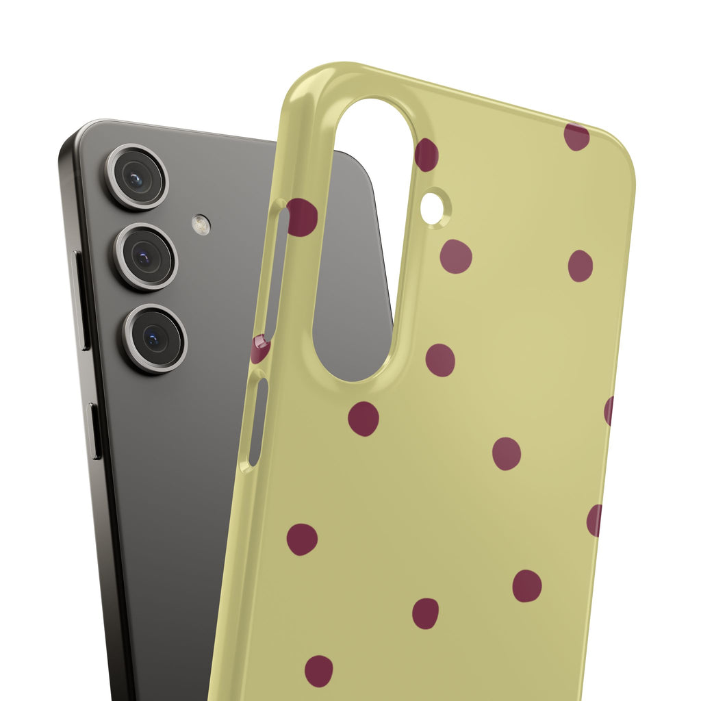 Yellow & Burgundy Polka Dot Snap Phone Case