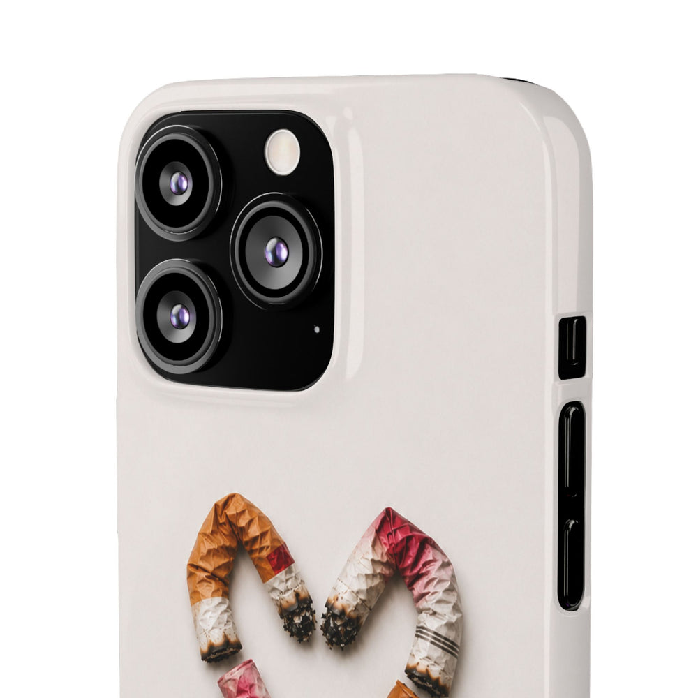 Cigarette Butts Heart Snap Case