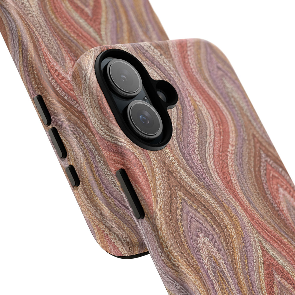 Wavy Peach & Mauve Tough Case