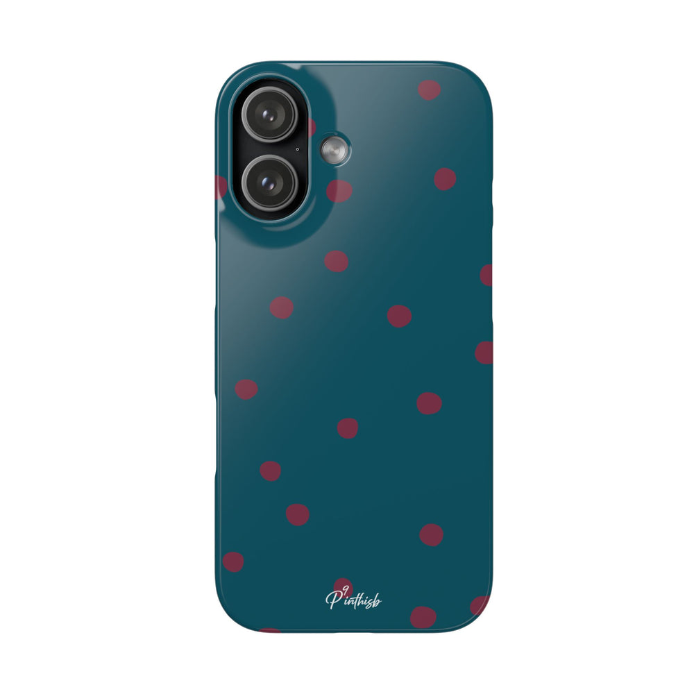 Teal & Burgundy Polka Dot Snap Phone Case