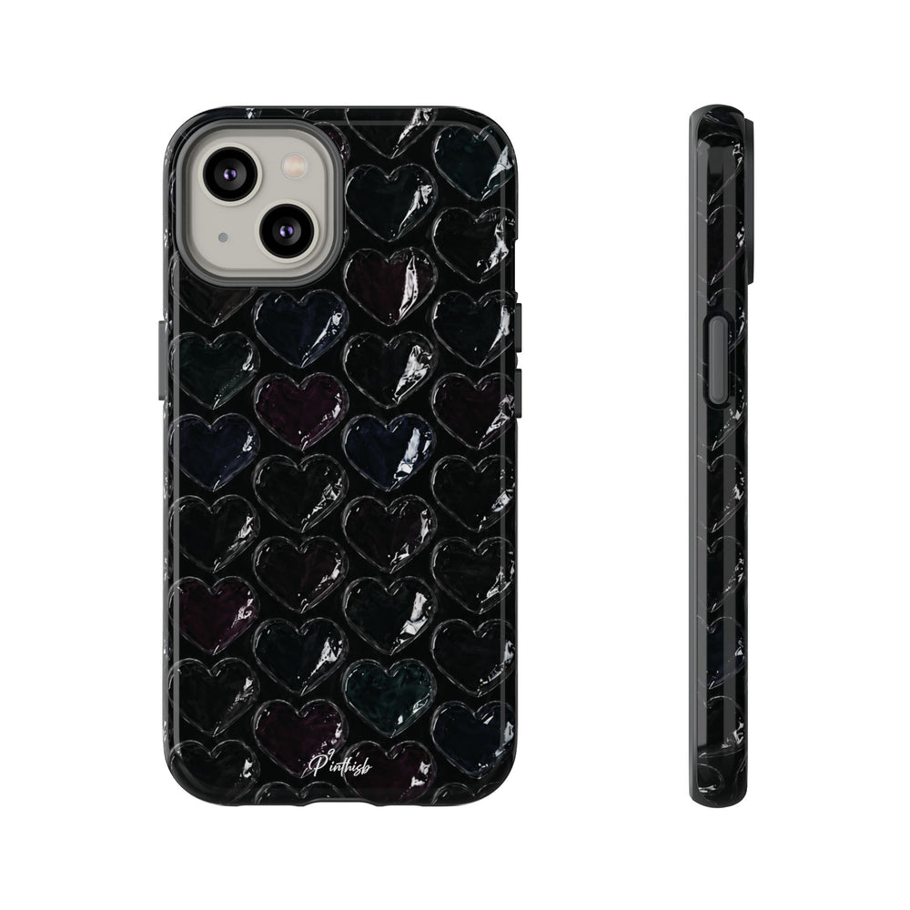 Black Pop Hearts Tough Case