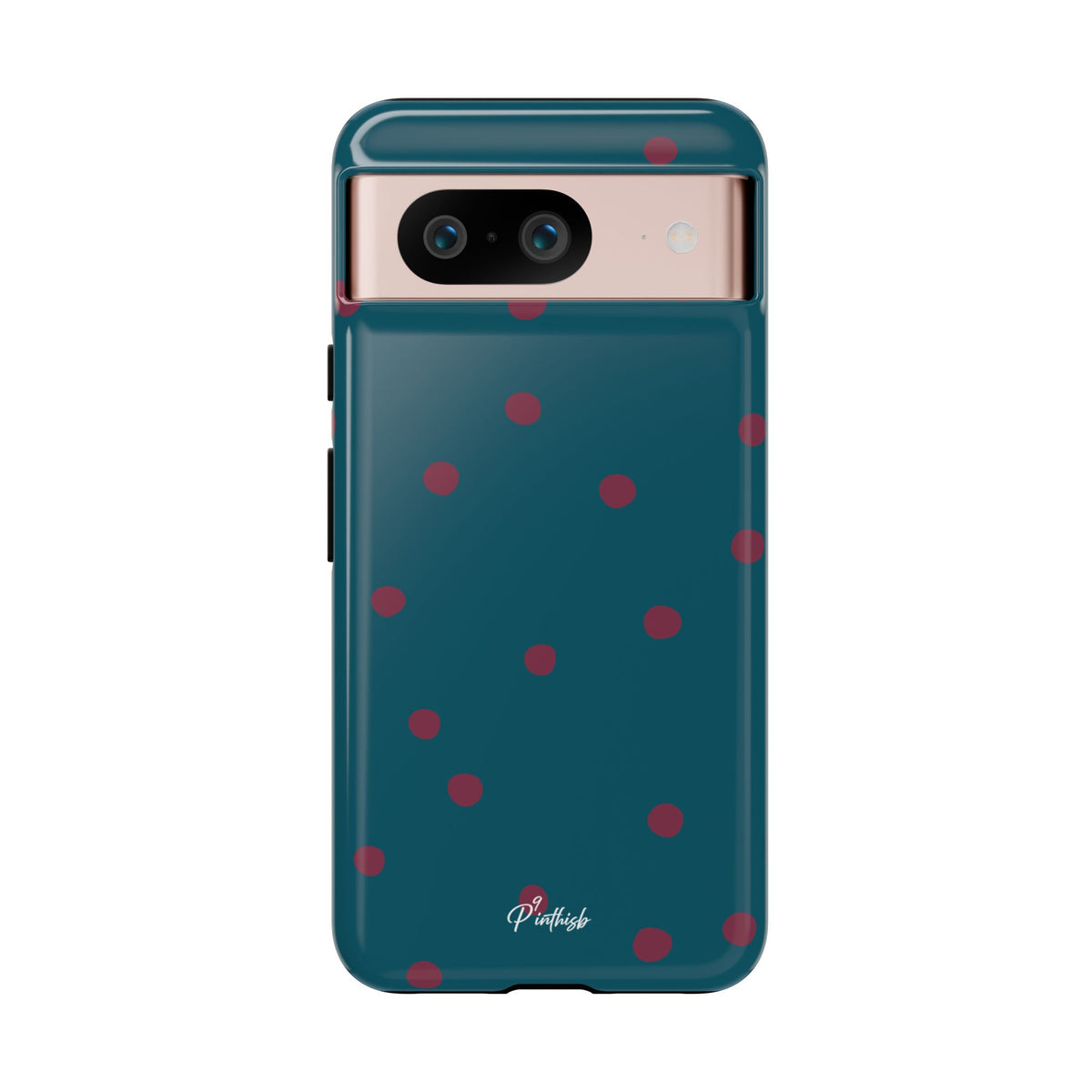 Teal & Burgundy Polka Dot Tough Phone Case