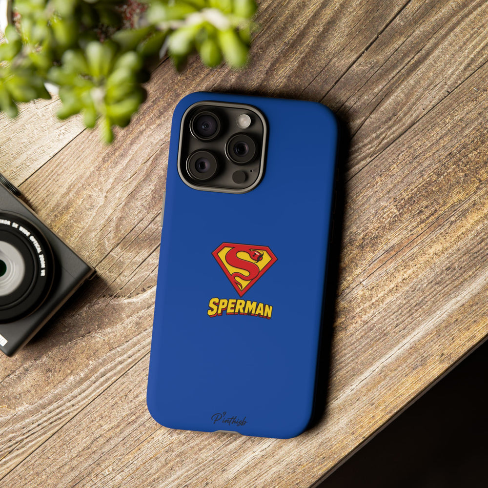 "SPERMAN" Parody Logo Tough Phone Case