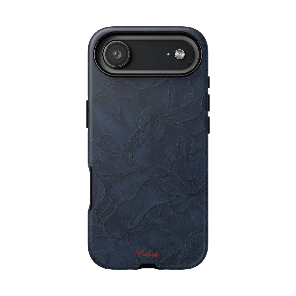 Navy Floral Textured Tough Case