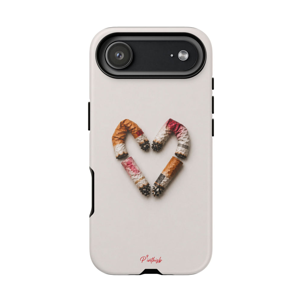Cigarette Butts Heart Tough Case