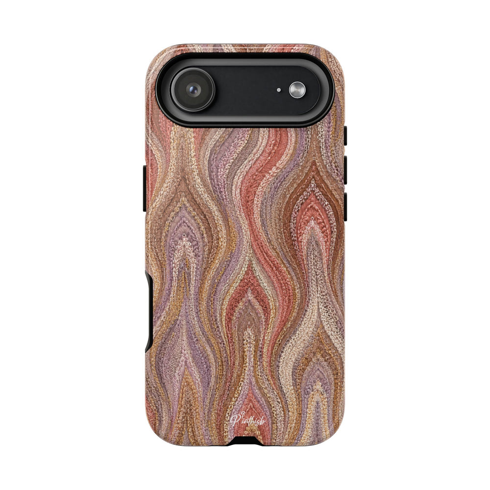 Wavy Peach & Mauve Tough Case