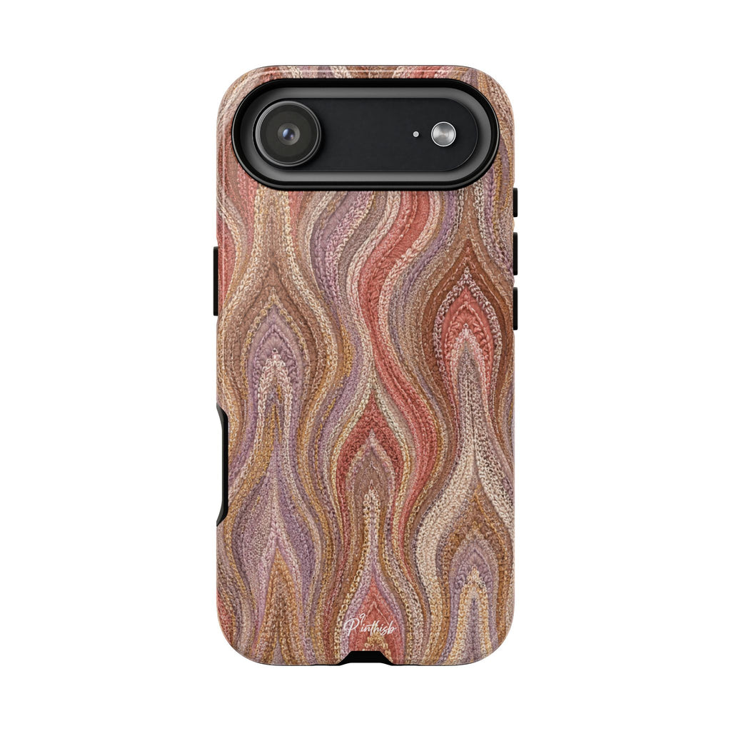 Wavy Peach & Mauve Tough Case