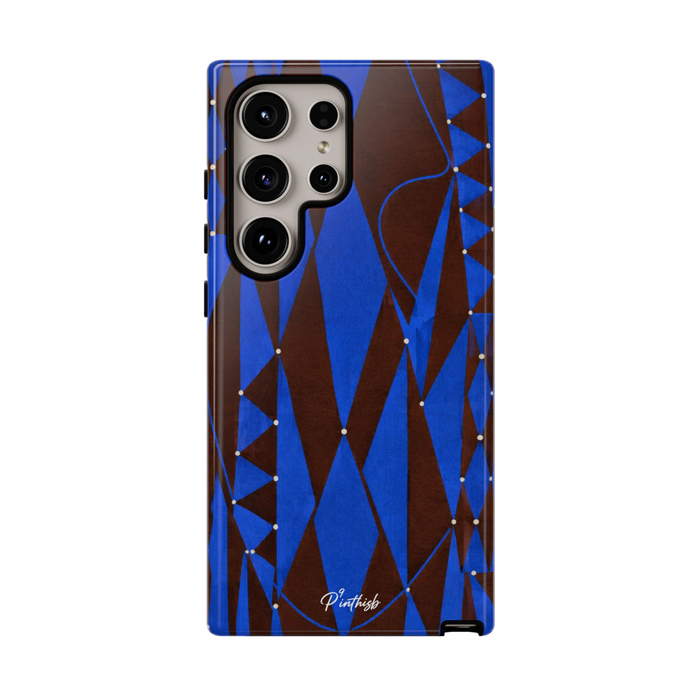 Geometric Blue Diamond Tough Phone Case