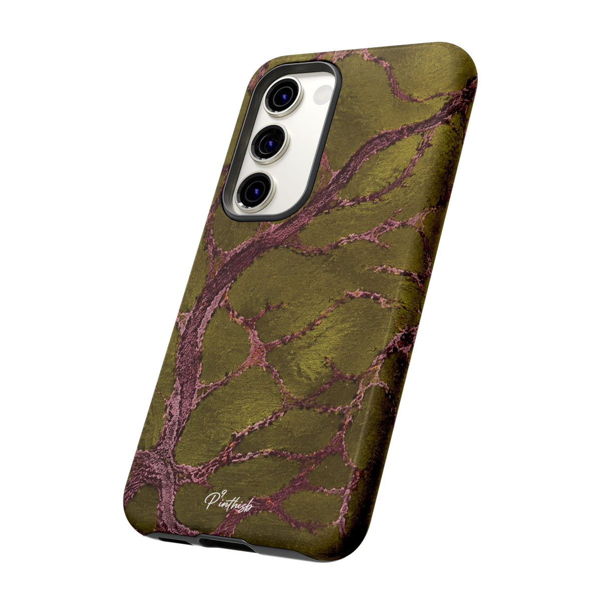 Olive & Rose Gold Tree Pattern Phone Case