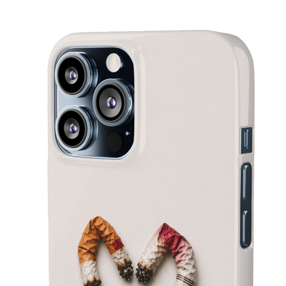 Cigarette Butts Heart Snap Case