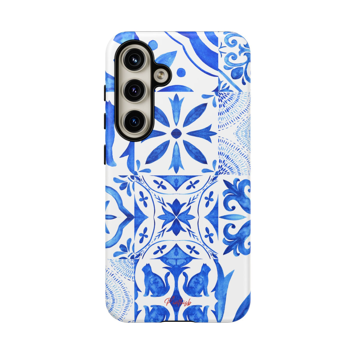 Blue Tile Pattern Tough Phone Case