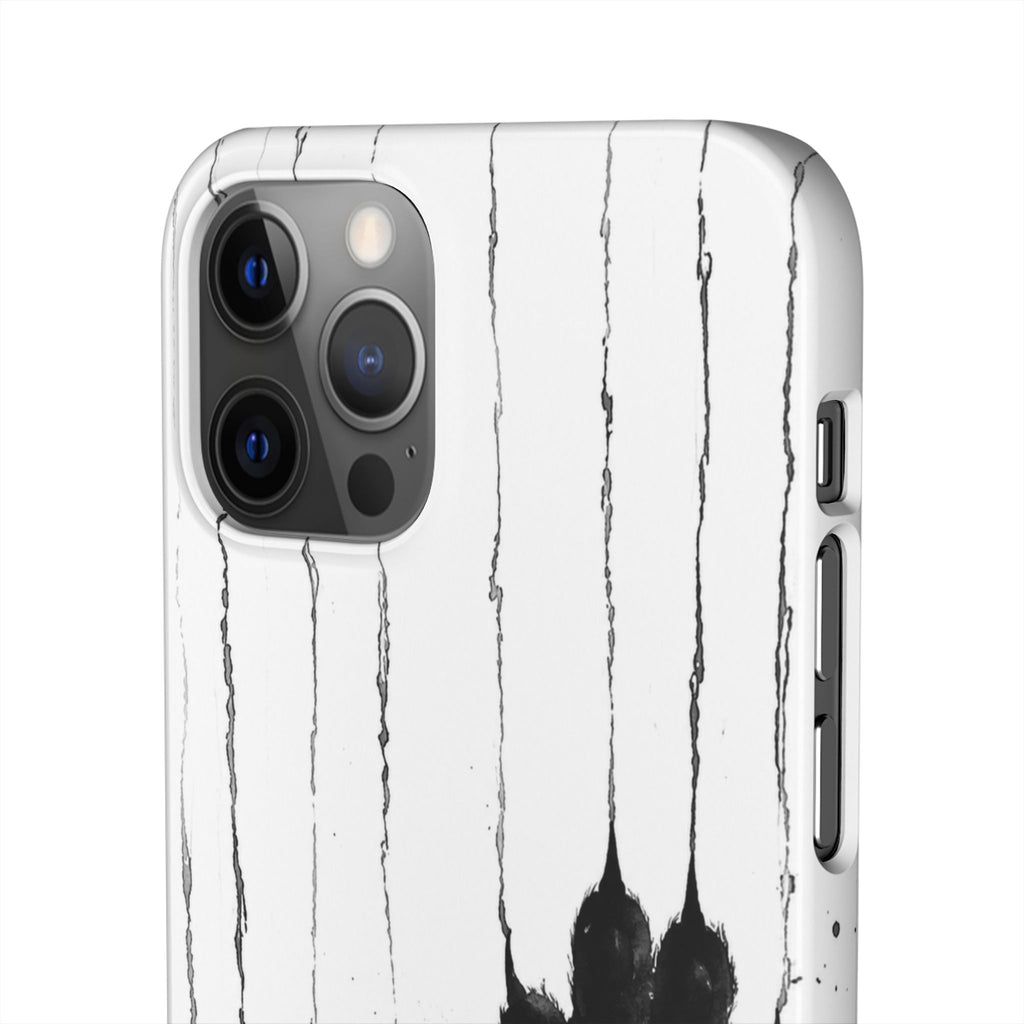 Black Ink Paw Print Snap Case