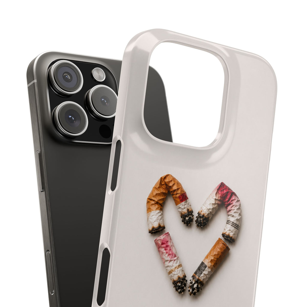 Cigarette Butts Heart Snap Case