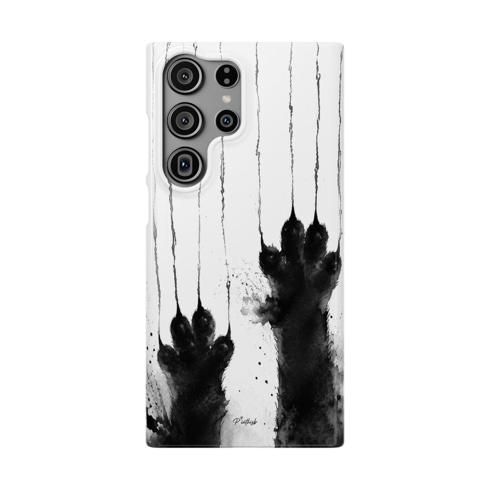 Black Ink Paw Print Snap Case