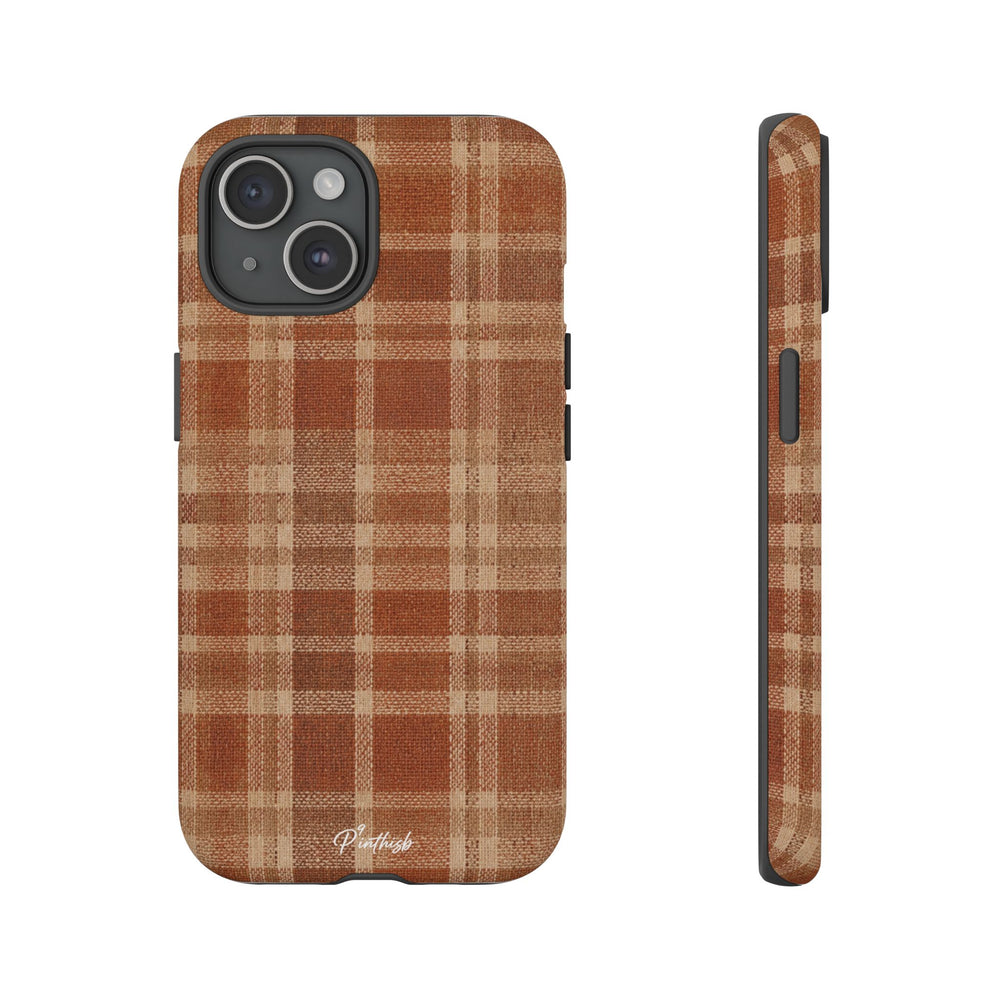 Rustic Brown Cozy Plaid Tough Case
