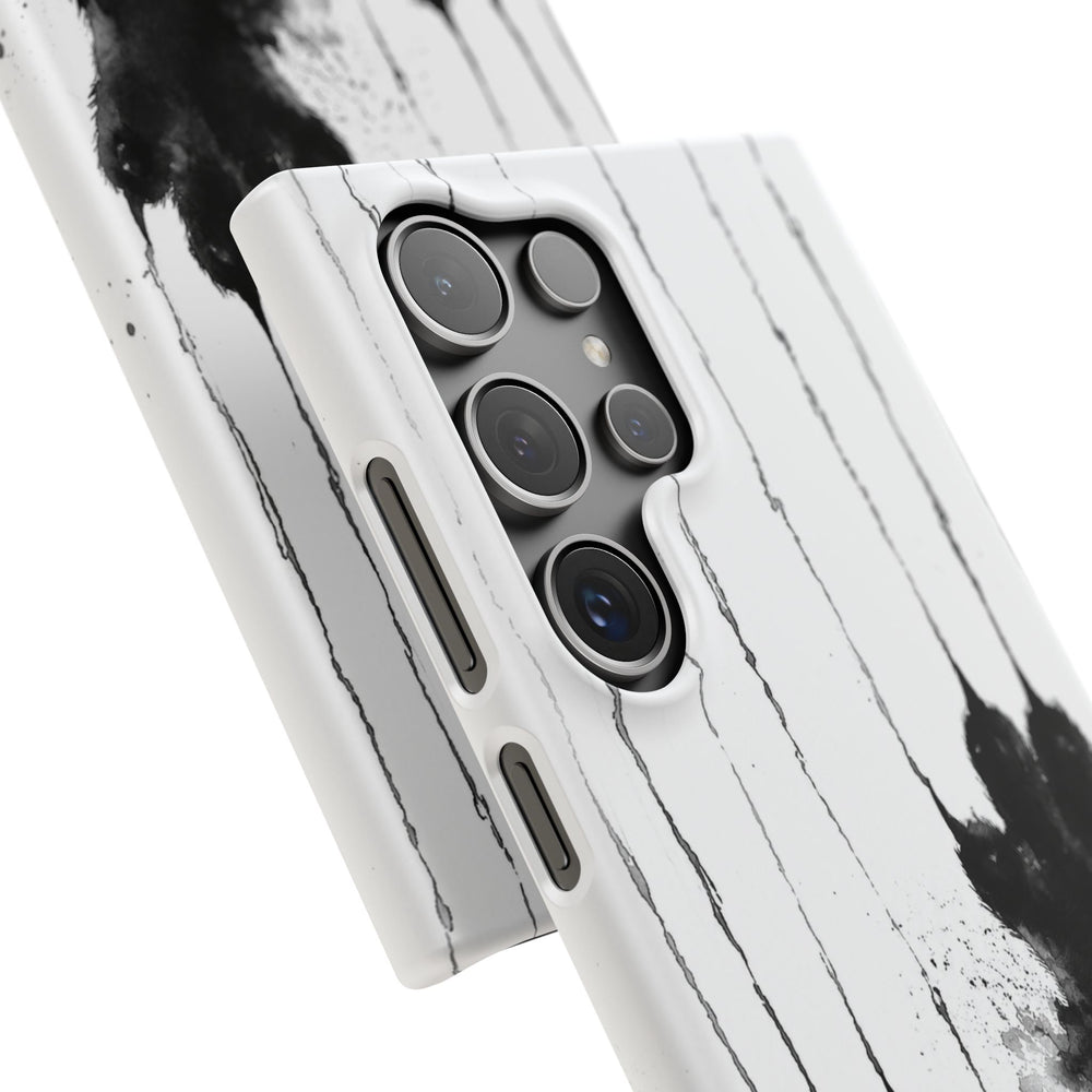 Black Ink Paw Print Snap Case