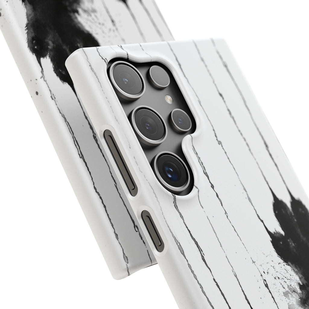 Black Ink Paw Print Snap Case