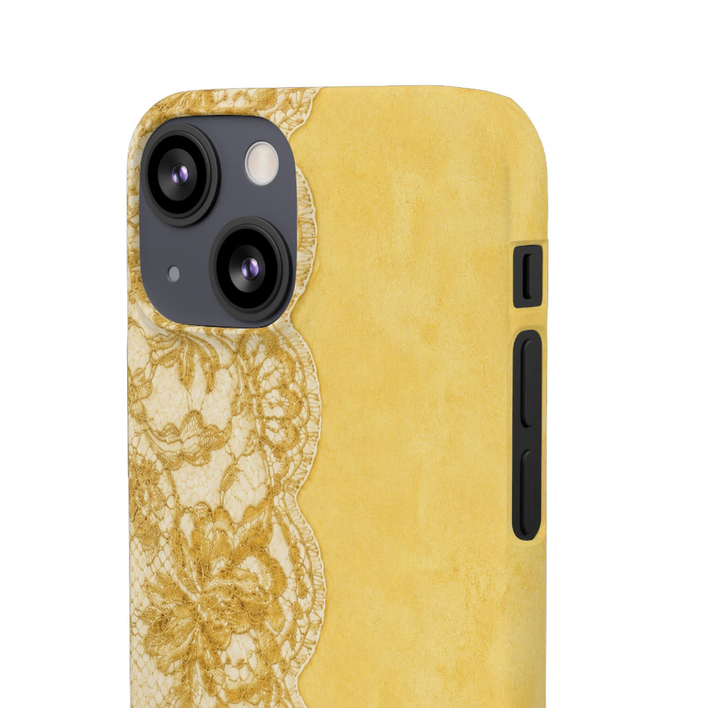 Yellow Vintage Lace Snap Case