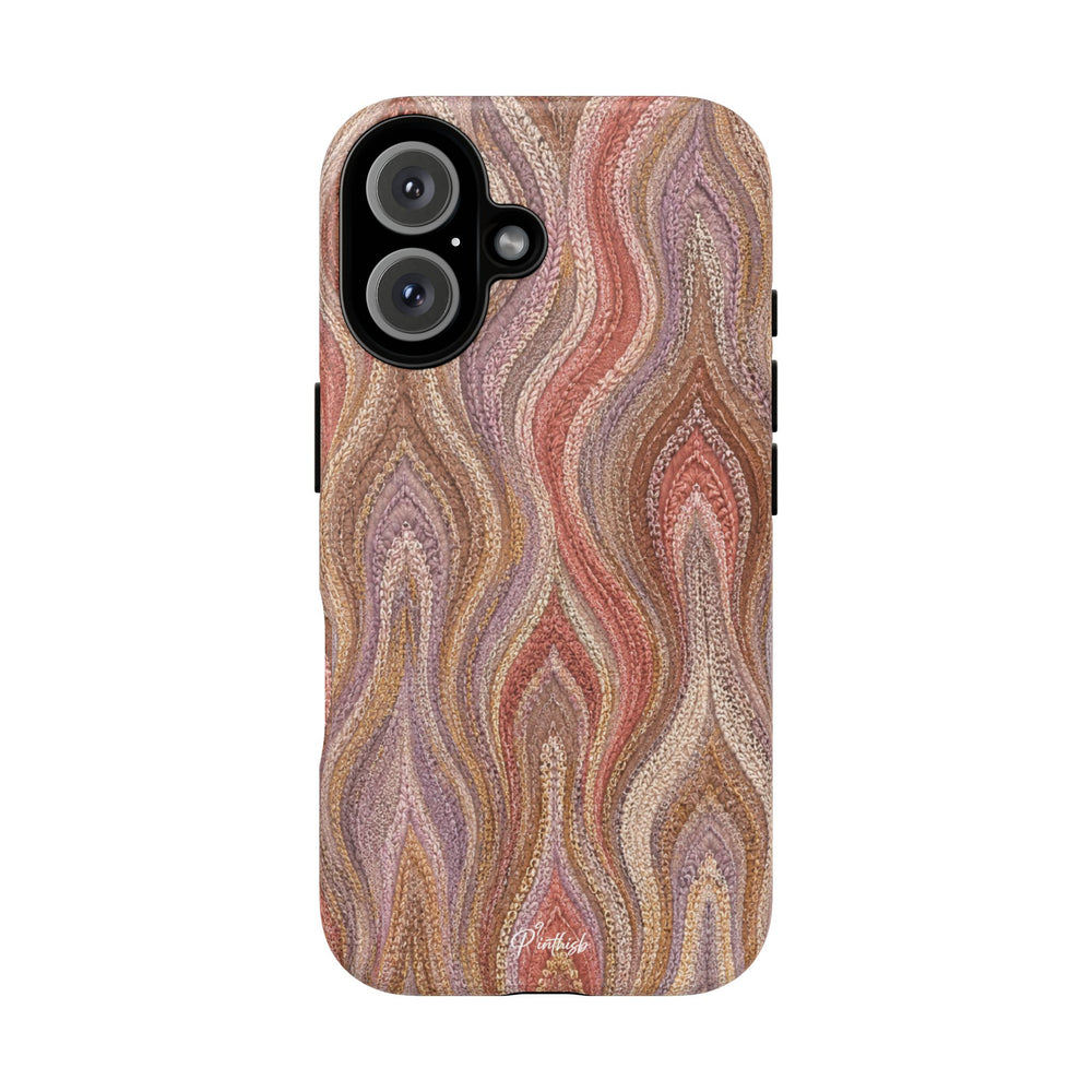 Wavy Peach & Mauve Tough Case