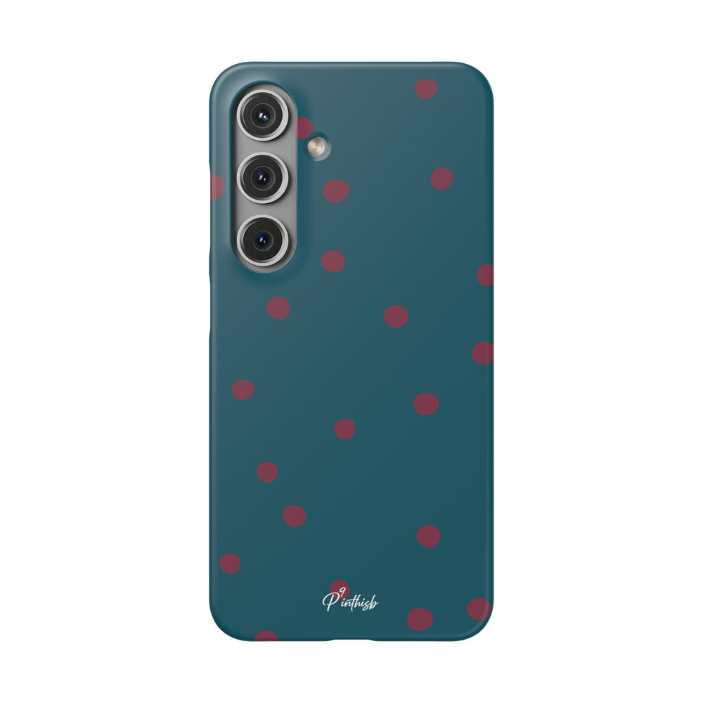 Teal & Burgundy Polka Dot Snap Phone Case