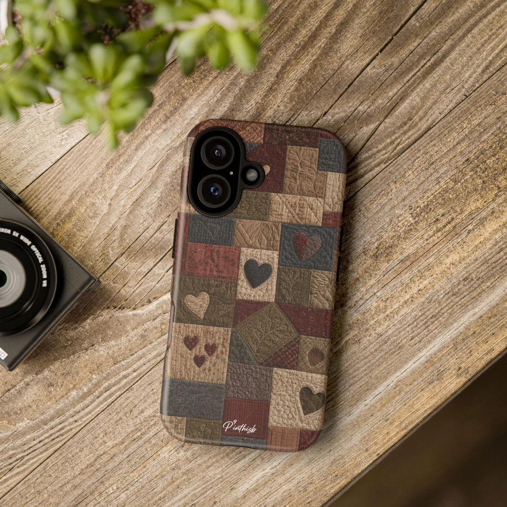 Patchwork Hearts Phone Case