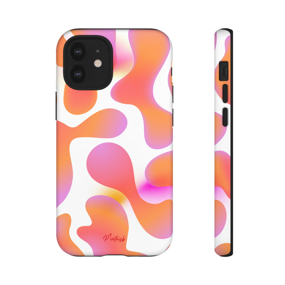 Abstract Orange Pink Camouflage Tough Phone Case