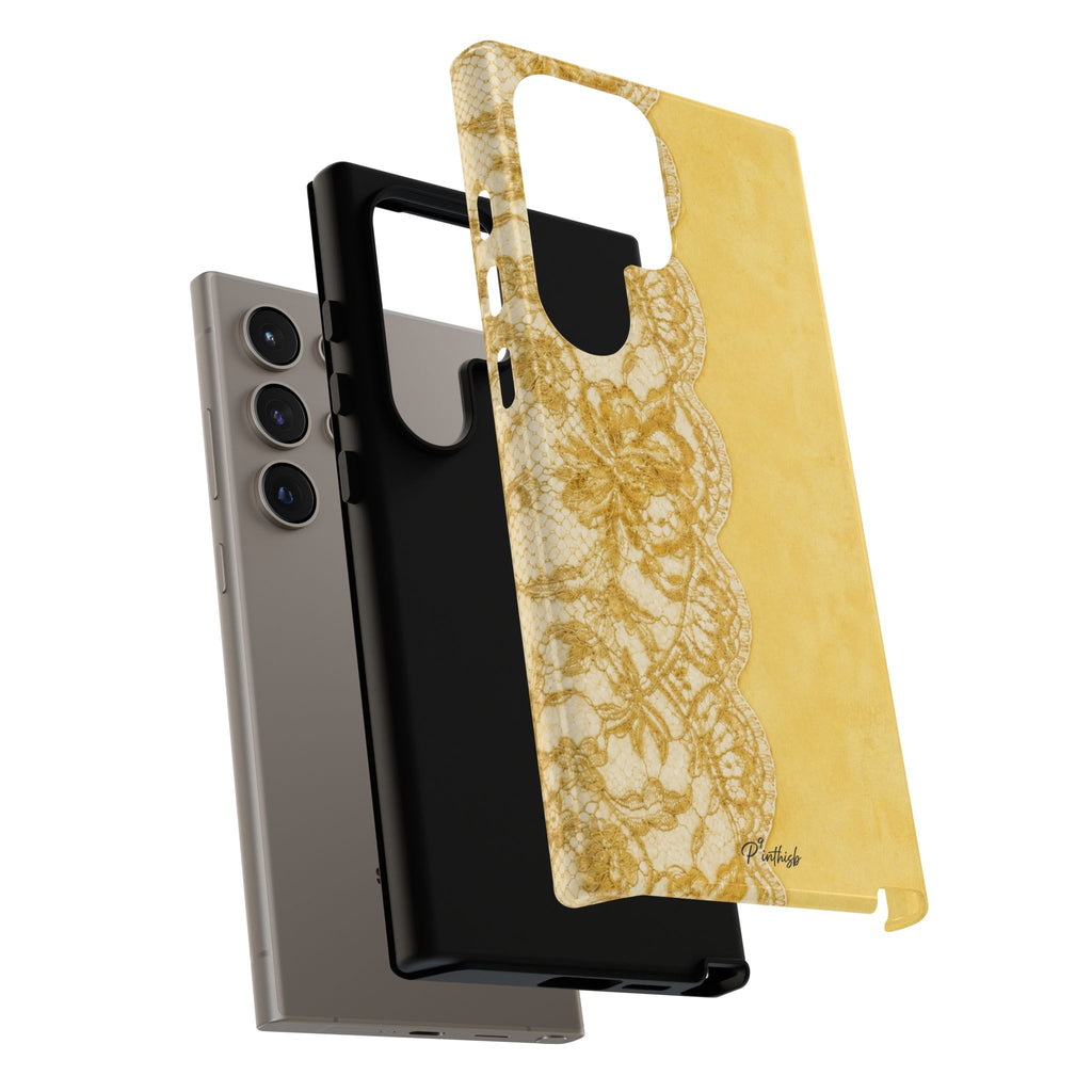 Yellow Vintage Lace Tough Case