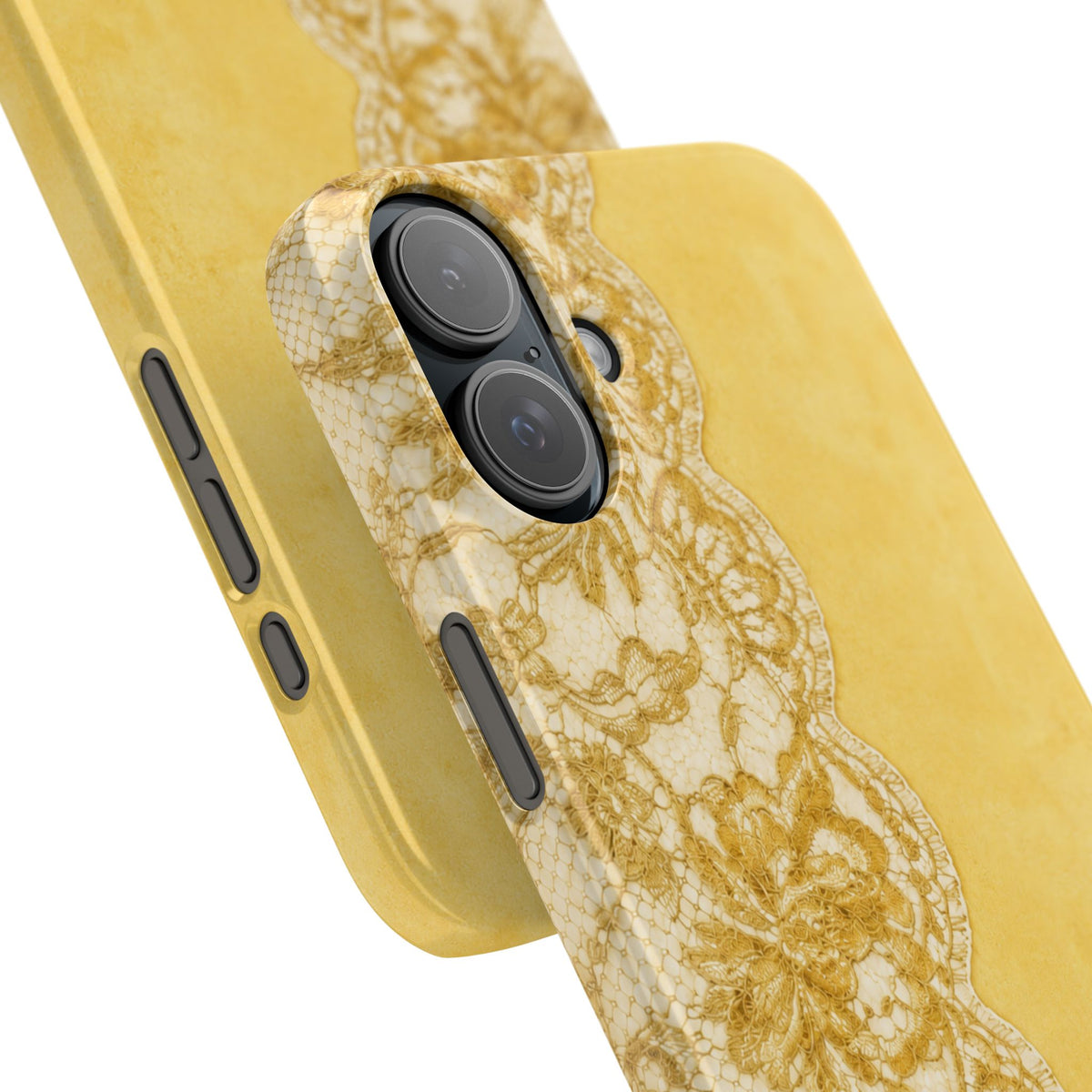 Yellow Vintage Lace Snap Case