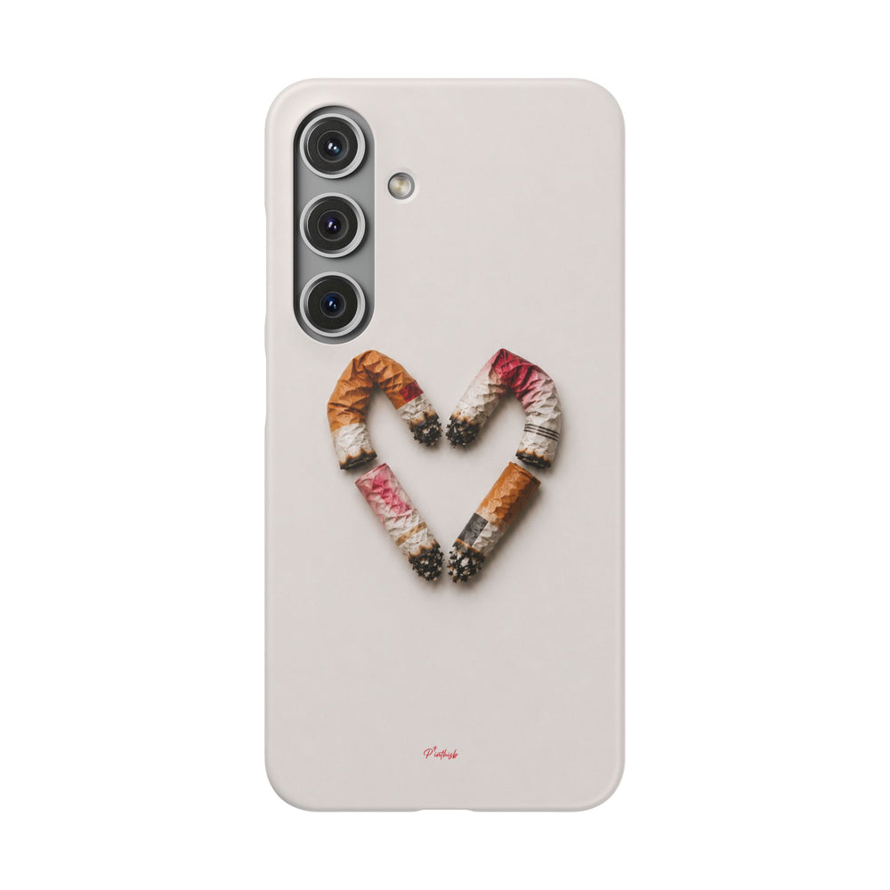 Cigarette Butts Heart Snap Case
