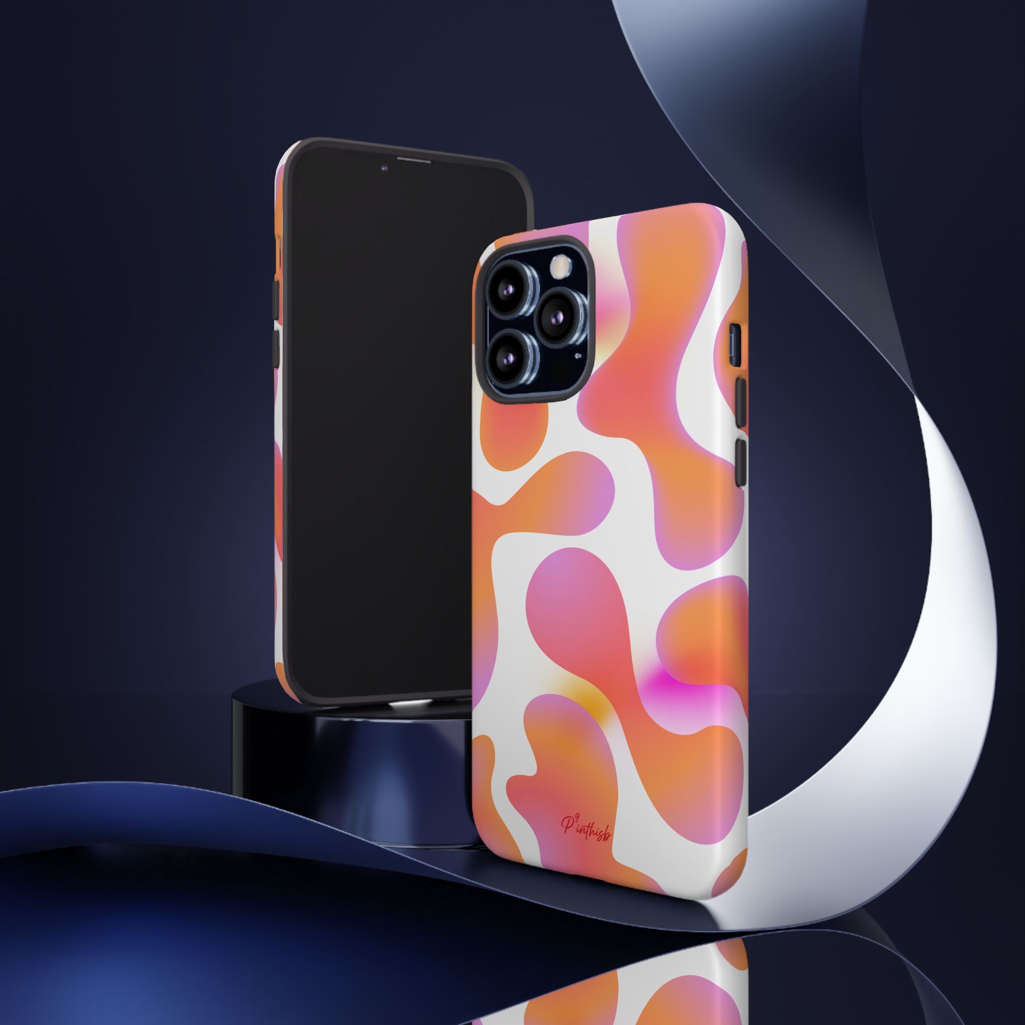 Abstract Orange Pink Camouflage Tough Phone Case