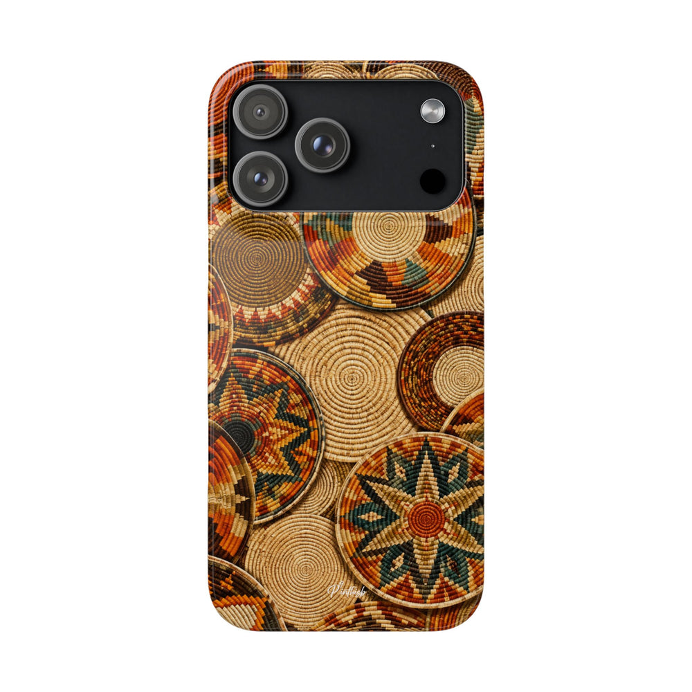 Bohemian Woven Basket Pattern Snap Case