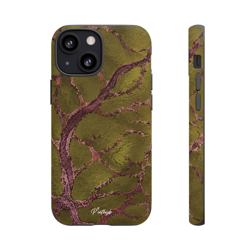 Olive & Rose Gold Tree Pattern Phone Case