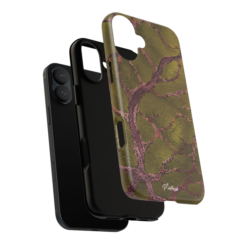 Olive & Rose Gold Tree Pattern Phone Case